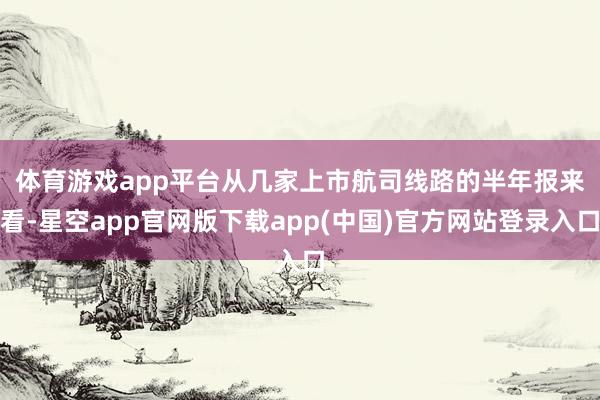 体育游戏app平台　　从几家上市航司线路的半年报来看-星空app官网版下载app(中国)官方网站登录入口