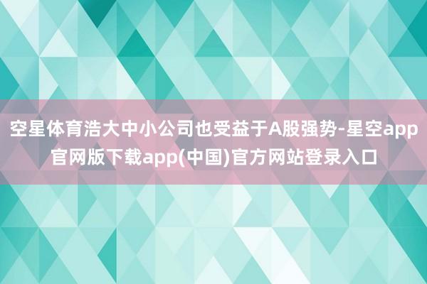空星体育浩大中小公司也受益于A股强势-星空app官网版下载app(中国)官方网站登录入口