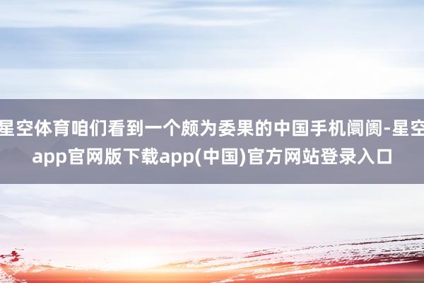 星空体育咱们看到一个颇为委果的中国手机阛阓-星空app官网版下载app(中国)官方网站登录入口